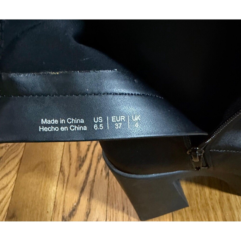 ALDO Women’s Black Platform Ankle Boots Chunky Block Heel Size 6.5 New In Box. - Picture 5 of 10